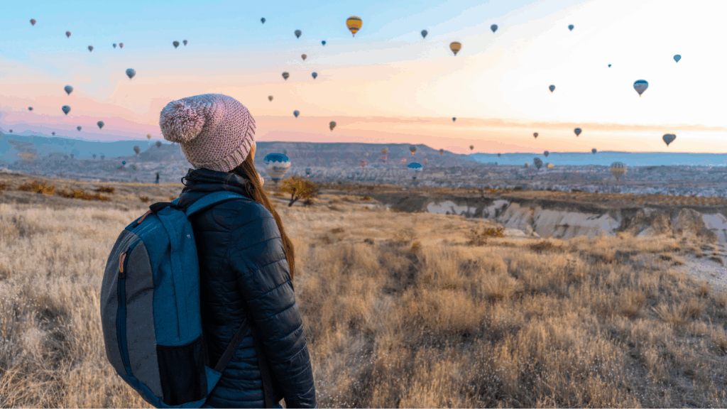 Person enjoying their travel